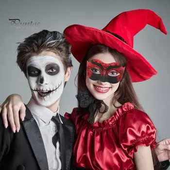 Маскарадная маска для пар, ретро-дизайн, костюм на Хэллоуин, маска, таинственная, элегантная, венецианская маска для вечеринки для женщин и мужчин чёрный