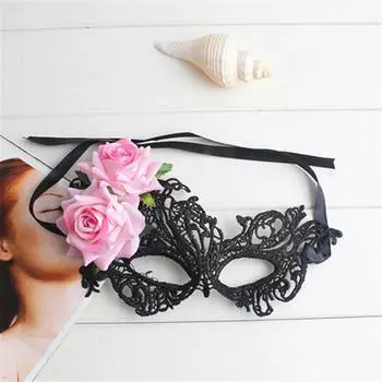 Маскарадная маска Женская венецианская маска Довольно элегантная женская маскарадная маска темно-синий