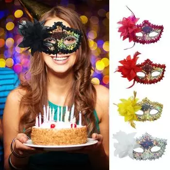 Маскарадная подушка для лица с перьями для женщин, блестящие блестки, нежные перья, легкий чехол для глаз, костюм для косплея белый