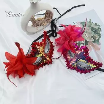 Маскарадная подушка для лица с перьями для женщин, блестящие блестки, нежные перья, легкий чехол для глаз, костюм для косплея белый