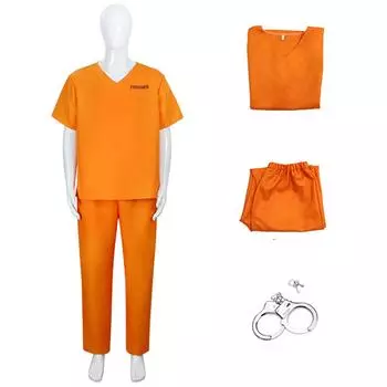 Маскарадный костюм унисекс для мужчин, тюремный костюм для взрослых, оранжевый S шафрановый