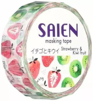 Masking tape strawberry and kiwi 15mm10m UR-0042
