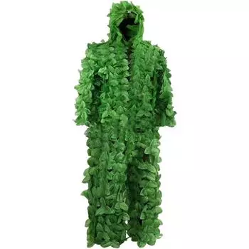 Маскировочный костюм, Маскировочный капюшон для охоты на птиц, Маскировочный костюм Leaf Woodland Camouflage Green Leaf Hunting Leaf Suit зелёный