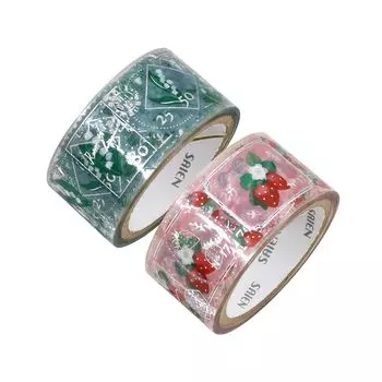 Маскирующая лента Kamiiso Sansho, прозрачная лента SAIEN, серия серебряной фольги, история штампа 2 узора «Сделано в Японии», ширина 20 мм, набор из 3 м 2 (Лили