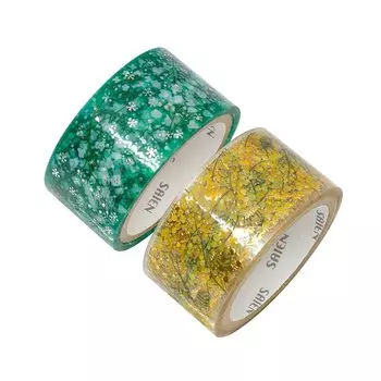 Маскирующая лента Kamiso Sansho SAIEN Clear Tape Series Foil 2 Patterns Mimosa x 1 20 мм Ширина x 3 м 2 Объем Набор (Гипсофила, каждая) HR-2003