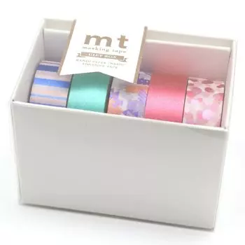 Маскирующая лента Kamoi Kakoshi MT Gift Box Bright 15 мм x 7 м 5 томов Набор MT05G012