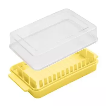 Масленка Держатель для сливочного масла с прозрачной крышкой Блюдо для масла для холодильника Не содержит БФА Подставка для хранения масла для сыра маргарина жёлтый