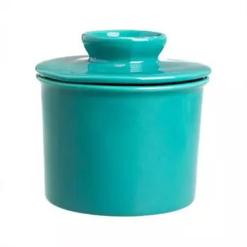 Масленка, контейнер для масла со скребком, крышка, гладкие края, противоскользящее дно, керамическая французская масленка, праздничный подарок синий