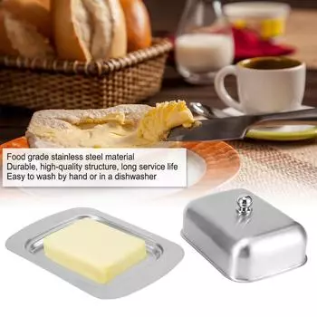 Масленка, масленка, масленка, масленка, десертная миска из нержавеющей стали, сырная хлебница с ручкой, крышка, кухонные принадлежности