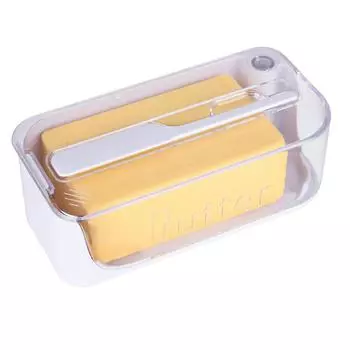 Масленка с прозрачной крышкой и ножом, герметичная масленка, запечатанная для сохранения свежести, контейнер для масла и сыра белый