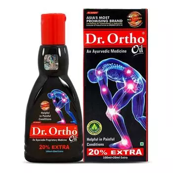 Масло аюрведической медицины Dr Ortho Pain Relief - 100 мл + 20 мл дополнительно, упаковка 1 шт. 120ml