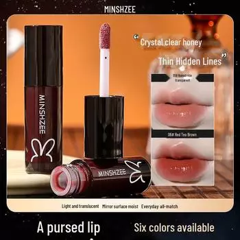 Масло-блеск для губ Mingxizhi: Dudu Light Transparent Gloss для зеркального покрытия стекла, идеально подходит для студентов и вечеринок. 03# Apricot, peach and orange абрикосовый/персиковый