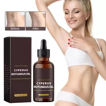 Масло Cyperus Rotundus Care Oil Масло для удаления волос Мягкое питательное и гладкое масло для кожи Мягко уменьшает рост волос Питает и разглаживает кожу 60 мл коричневый