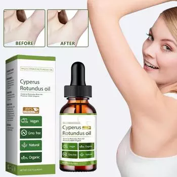 Масло Cyperus Rotundus для удаления волос, натуральное масло кипрея, уменьшает рост волос, успокаивает кожу, идеально подходит для мужчин и женщин, 60 мл One Size