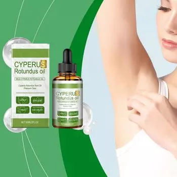 Масло Cyperus Rotundus для удаления волос, натуральное масло кипрея, уменьшает рост волос, успокаивает кожу, идеально подходит для мужчин и женщин, 60 мл One Size