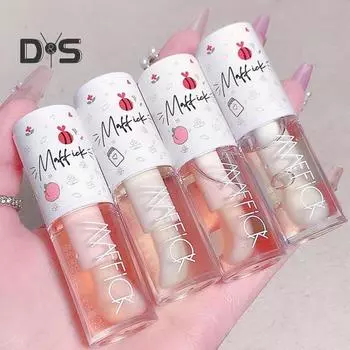 Масло для губ, блеск, увлажняющий бальзам для губ с желеобразной помадой, большая кисточка для губ 5 г, увлажняющий и питательный бальзам для губ без липкого блеска A