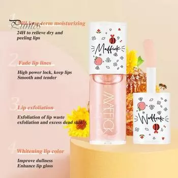 Масло для губ, блеск, увлажняющий бальзам для губ с желеобразной помадой, большая кисточка для губ 5 г, увлажняющий и питательный бальзам для губ без липкого блеска A