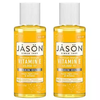Масло для кожи Jason Natural Maximum Strength Vitamin E 45000IU, 59 мл, 2 упаковки
