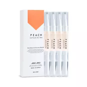 Масло для кутикулы JelloJello Pen, персиковое, 3 мл*4 шт/8 шт 4Pcs