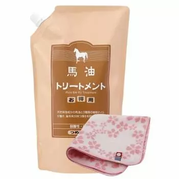 Масло для лечения лошадей Azuma Shoji, сменный блок, стоимость 1000 г [включает полотенце-платок Imabari] (Цветочный узор)