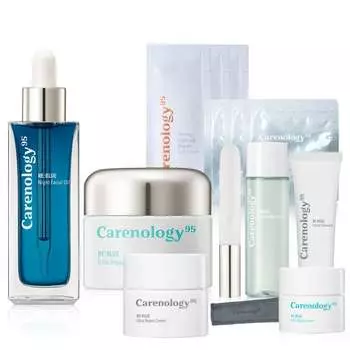Масло для лица Carenology Reblue и восстанавливающий крем, а также набор для ультраувлажнения