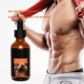Масло для мышц живота для мужчин и женщин, разогревающее масло для поддерживающего массажа, разогревающее масло для мышц живота, 50 мл One size чёрный