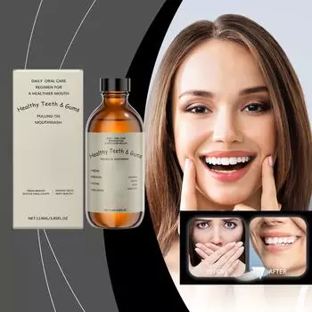 Масло для полоскания рта, масло для ухода за полостью рта, масло для полоскания рта, помогает устранить неприятный запах изо рта и зубной камень, делая ваше дыхание более свежим(114мл) One Size