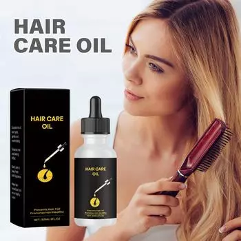 Масло для роста волос питает кожу головы и способствует здоровому росту волос, а также питательное масло для ухода. 30 мл чёрный