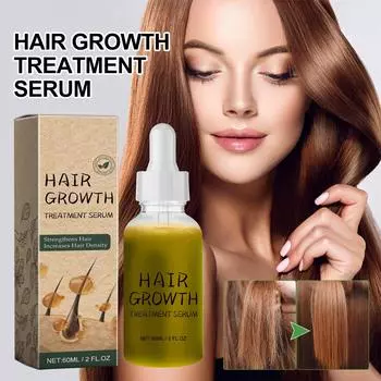 Масло для роста волос, жидкость для роста волос для женщин, косметическая жидкость для роста волос, питание сухих поврежденных волос, быстрый рост волос, естественный рост волос 60 мл One size