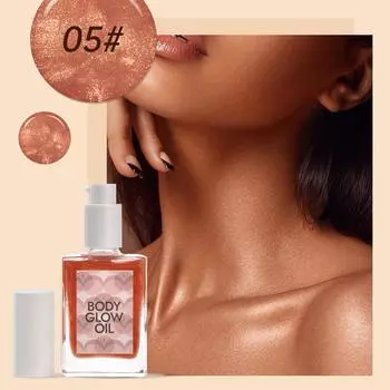 Масло для тела с блестками 5 цветов, сияющий жемчуг, хайлайтер для тела, жидкий хайлайтер, осветляющая жидкость для всего тела, 30 мл One Size