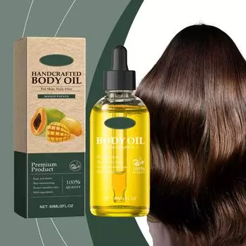 Масло для тела с папайей и манго ручной работы 60 мл Питает и ухаживает за кожей Массажирует и увлажняет кожу всего тела One Size