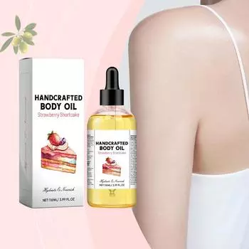 Масло для тела StrawberryShortcake, Масло для тела Strawberry Pound Cake, Масло для тела ручной работы для женщин 118 мл