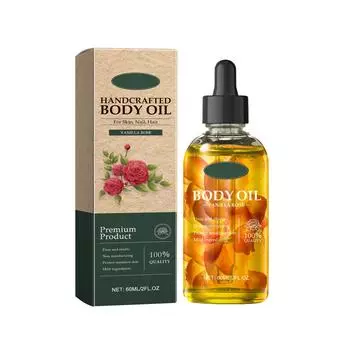 Масло для тела «Ваниль и роза» ручной работы 60 мл Питает и ухаживает за кожей Массажирует и увлажняет кожу всего тела One Size