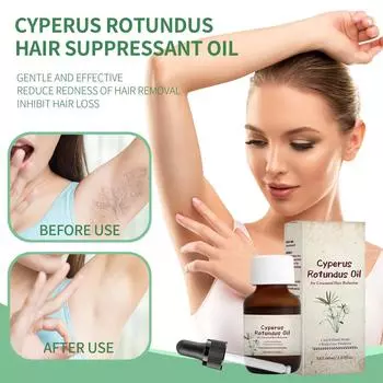 Масло для удаления волос Cyperus Rotundus Масло для удаления волос Cyperus Rotundus Растительное увлажняющее питательное масло для тела 60 мл One Size белый