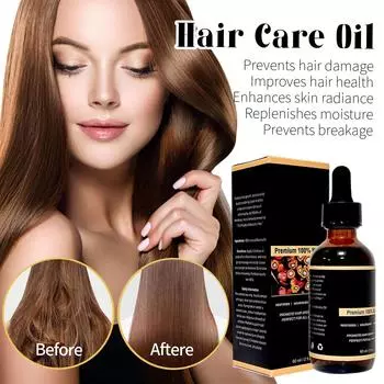 Масло для ухода за волосами эффективно уменьшает ломкость и выпадение волос, 60 мл чёрный