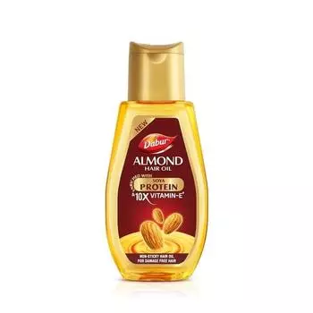 Масло для волос Dabur Almond - 500 мл | Обеспечивает защиту от повреждений | Для мягких и блестящих волос | С миндалем, протеином кератина, протеином сои