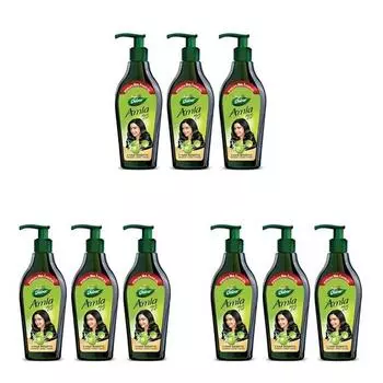 Масло для волос Dabur Amla - 550 мл (Пакет из 9) | Для крепких, длинных и густых волос | Питает кожу головы | Контролирует выпадение волос, укрепляет