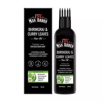 Масло для волос с Брингараджем и листьями Карри (100 мл), Bhringraj & Curry Leaves Hair Oil, Man Arden