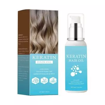 Масло для волос с кератином, уменьшающее вьющиеся волосы, масло для волос и защита для вьющихся сухих поврежденных волос 80 мл One Size белый