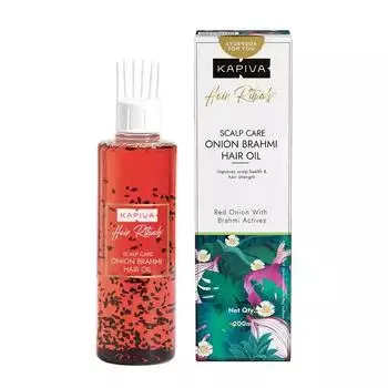 Масло для волос с Луком и Брахми (200 мл), Onion Brahmi Hair Oil, Kapiva