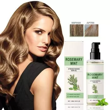Масло для волос с перечной мятой, питательное масло для кожи головы, способствует росту волос, уменьшает выпадение волос, сыворотка для волос, 50 мл белый