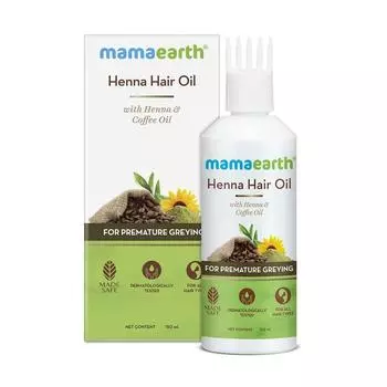 Масло с Хной: против ранней седины (150 мл), Henna Hair Oil for Premature Greying, Mamaearth