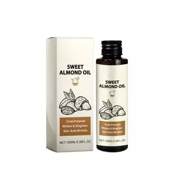 Масло сладкого миндаля для кожи и волос Отбеливает Осветляет кожу Против морщин Питательное Блестящие Гладкие волосы