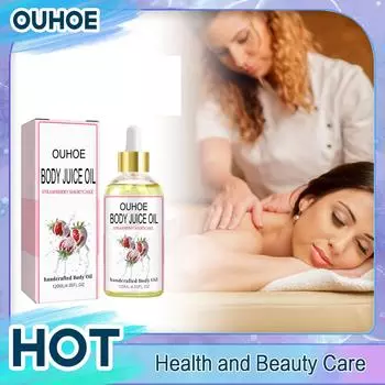 Масло сока для тела Аромат клубничного песочного печенья Осветляющий диффузор Арома Отбеливающий Увлажняющий Расслабляющий Массаж Эфирное масло 120ml boxed