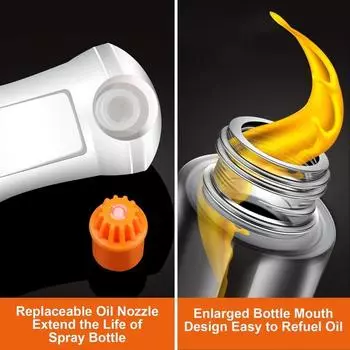 Масло-спрей для готовки 200 мл Оливковое масло-спрей для фритюрницы Масло-спрей для готовки во фритюрнице, высококачественная стеклянная бутылка для масла для гриля, выпечки, салатов чёрный