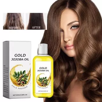 Масло жожоба для кожи, волос, ногтей, кутикулы тела — нерафинированное и не содержащее гексана, натуральное увлажняющее масло-носитель жожоба, масло-носитель для лица, массаж Гуа Ша, 100 мл жёлтый