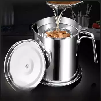 Маслобак из нержавеющей стали 304 с фильтром и крышкой - бытовой резервуар для хранения масла Eagle Hook Mouth Basic small 1.5L