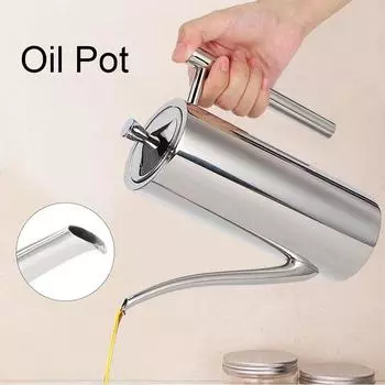 Маслобойка из нержавеющей стали 304, емкость для заливки масла на кухню, емкость для соуса, уксуса, пыленепроницаемая, с защитой от капель и пыли, диспенсер для оливкового масла