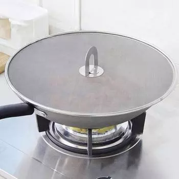 Маслостойкая крышка Маслозащитная крышка для жарки, большой жарки, приготовления пищи, брызгозащитный экран, бытовой брызговик, большой 1pc-diameter 25cm серебряный