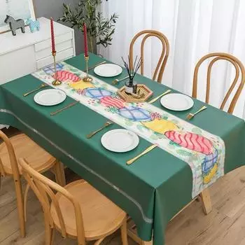 Маслостойкая льняная скатерть-кролик, легкая, роскошная, в скандинавском стиле, скатерть для обеденного стола, скатерть для ужина Style 9